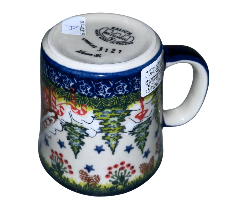 ポーランド陶器　KALICH社　UNIKAT 雪だるまのコンテイナー kalich polish pottery 14 oz jan mug unikat pattern 1121